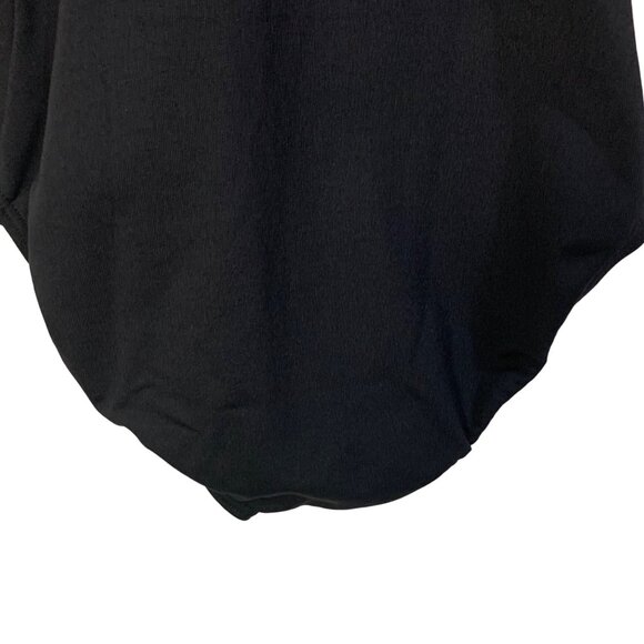 Cheer Fantastic Mock Turtleneck Midriff Zip Back Bodysuit 2XL Black Long Sleeve - Picture 7 of 10